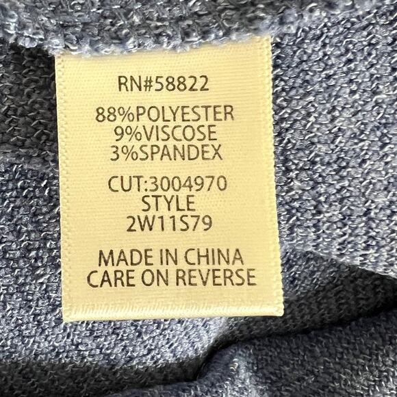 Max Studio London Womens Knit Top Balloon Sleeves 1X Blue Textured Knit - Picture 5 of 6